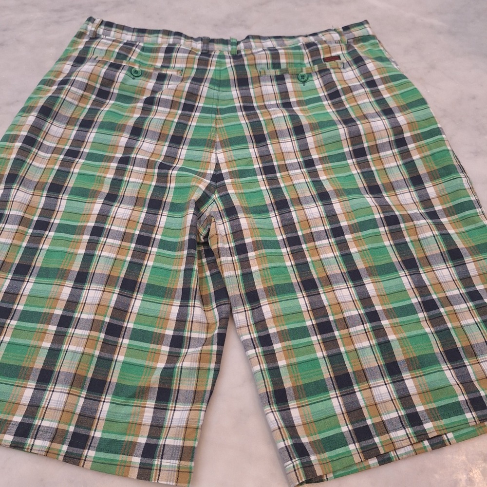 Vtg‎ Y2K Red Ape Plaid Shorts Mens 4XL (w42) Green Checkered Streetwear Skater - Picture 6 of 7